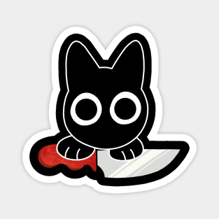 Black Kitty's Knife Magnet