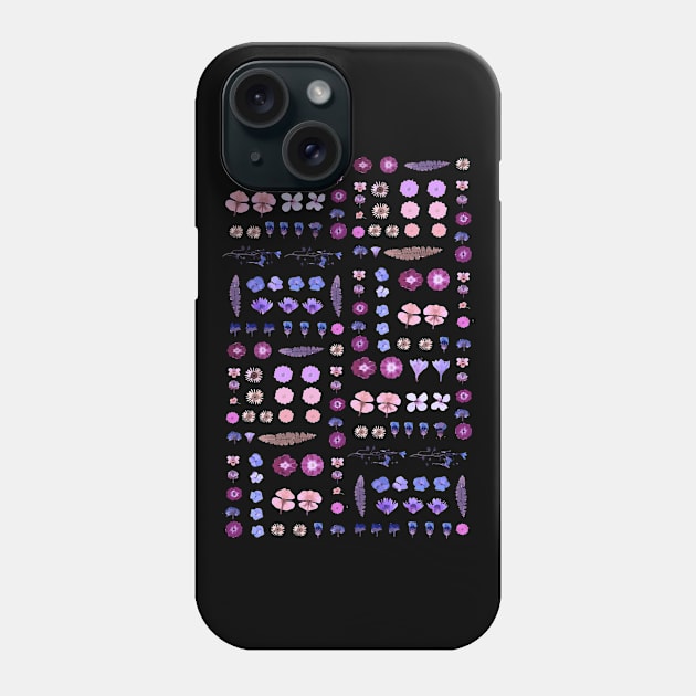 Colorful violet dried flowers Phone Case by Collagedream