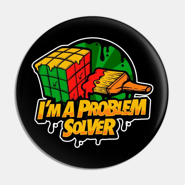 I'm a Problem Solver - Funny Rubik's Cube - Rubix - Magic Cube - Puzzle - 80s Retro Geek - Vintage Toy - Game Pin by octoplatypusclothing@gmail.com