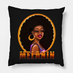 Melanin afro queen with afro hair Pillow