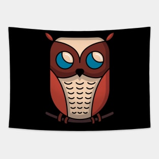 cute owl on a branch Tapestry