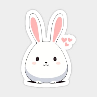 Cute White Bunny Magnet