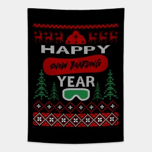Happy Snowboarding Year Tapestry