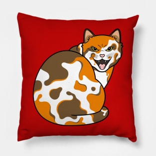 Angry Calico Cat Pillow