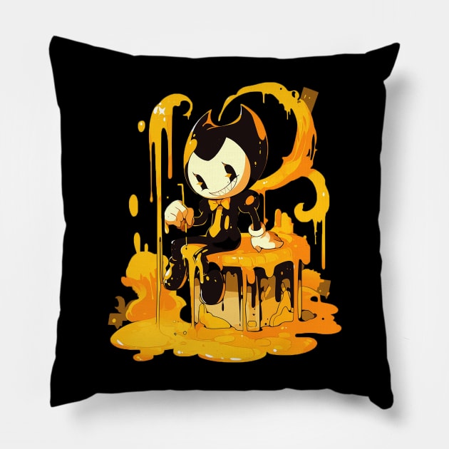 bendy the ink machine Pillow by StevenBag