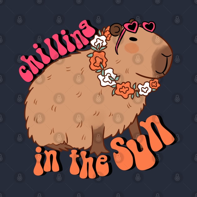 Chilling in the sun a fun capybara ready for summer vacation by Yarafantasyart