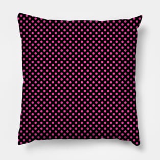 Pink polka dots on black background seamless pattern design Pillow