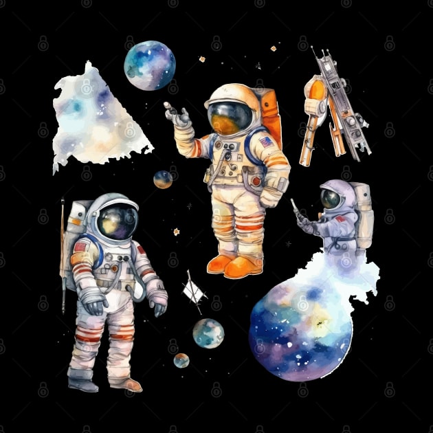 Astronaut Space watercolor theme by Mako Design 