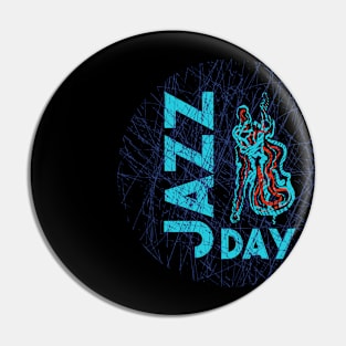 Jazz Day with Bass Musician Pin