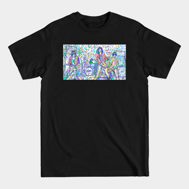 Discover RAMONES in concert - inks and pencils portrait - Ramones - T-Shirt