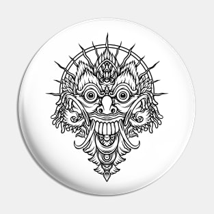 Balinese Rangda in Simple Sketch Style Pin