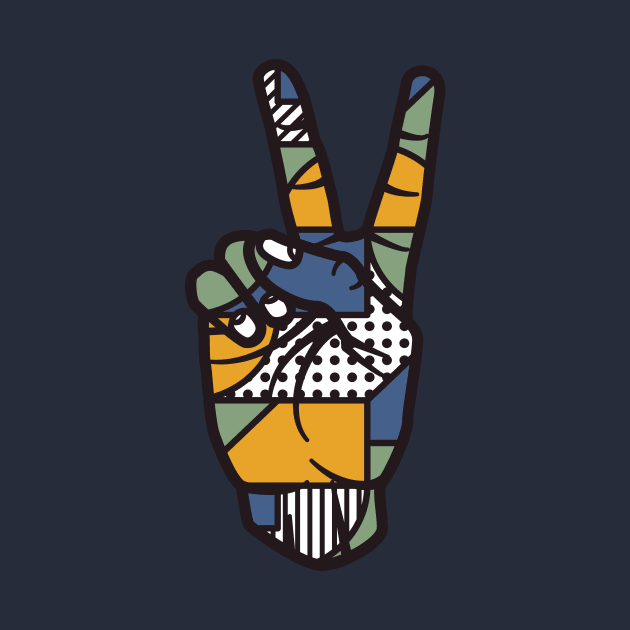 Abstract Peace Hand Sign Geometric Shapes by hakkamamr