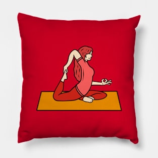 Yoga one legged king pigeon pose Pillow