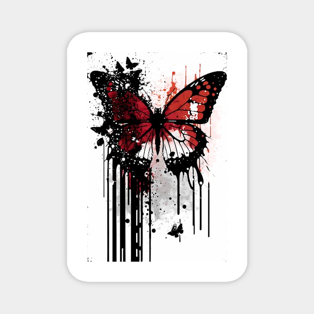 Monarch Butterfly Ink Painting Magnet by TortillaChief