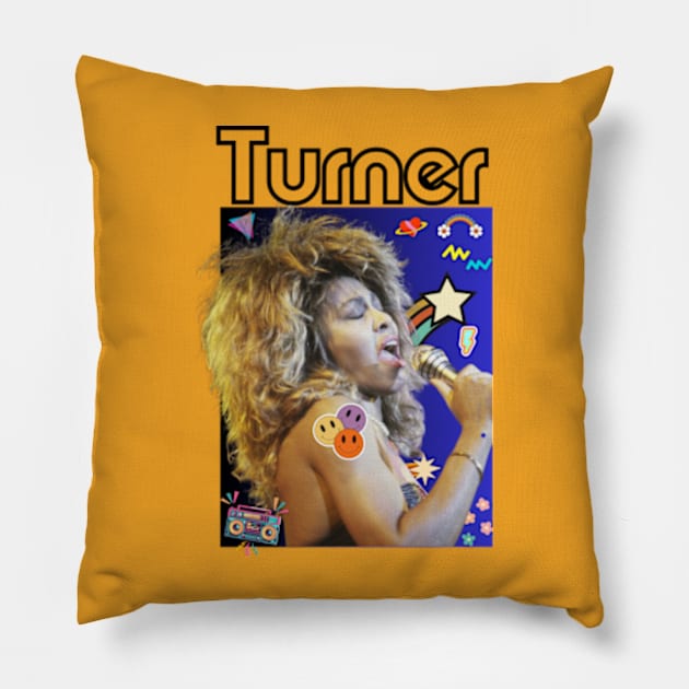 Tina Turner art 90s style retro vintage 80s Pillow by graphicaesthetic ✅