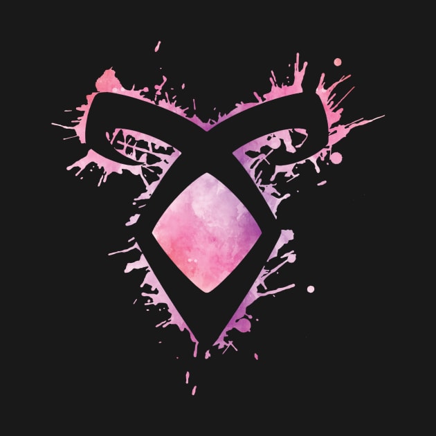 Shadowhunters rune / The Mortal Instruments - Angelic power rune voids and outline splashes (pink watercolour) - Clary, Alec, Izzy, Jace, Magnus - Malec by Vane22april