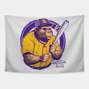 Vintage Gorilla Ball // Gorilla Baseball Player Tapestry