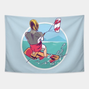 Kitesurfing Design Tapestry