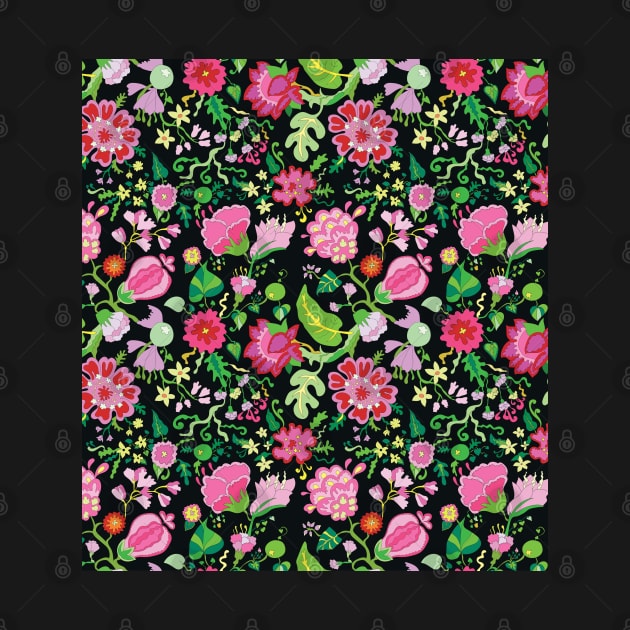 Flower red repeating pattern by JulietLake