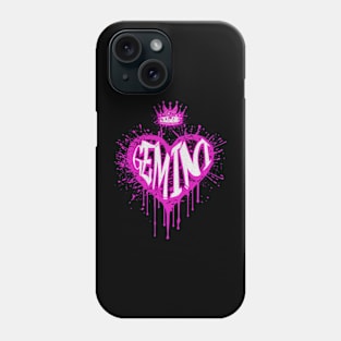 Gemini Airbrush Graffiti Heart Zodiac Sign Birthday Astrology Phone Case