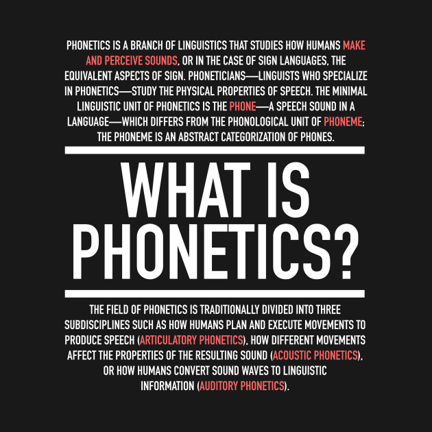 Phonetics Defined - Linguistics Teacher by Hidden Verb