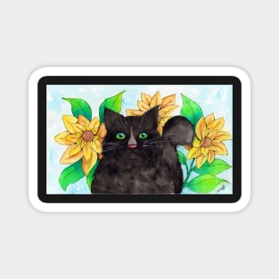 Sunflower Cat Magnet