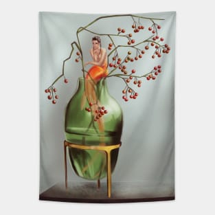 mermaid in a flower vase Tapestry