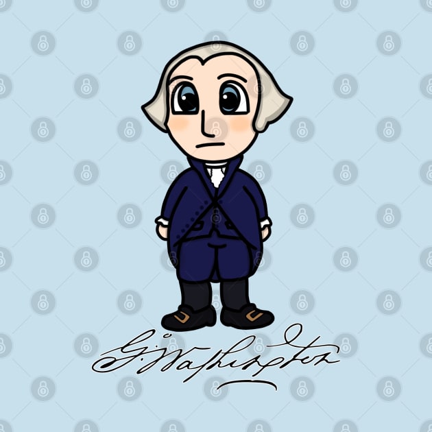 Chibi President George Washington With Signature by Aeriskate