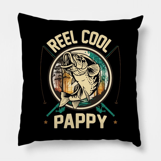 Reel Cool Pappy Fishing Gift Pillow by ryanjaycruz