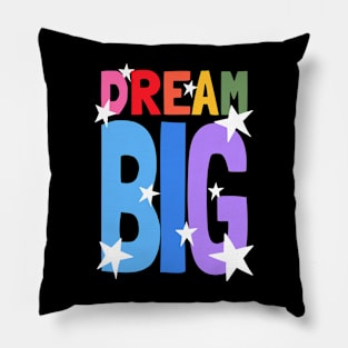 Dream Big Rainbow Colours with Stars Pillow