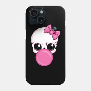 Pink Bubblegum Skull | Cute Skull Art Phone Case
