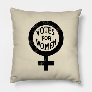 Vintage Inspired Votes for Women Symbol (Black) Pillow