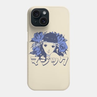 Anime Flower Girl 'Magic' In Japanese Aesthetic Otaku, Vintage Phone Case