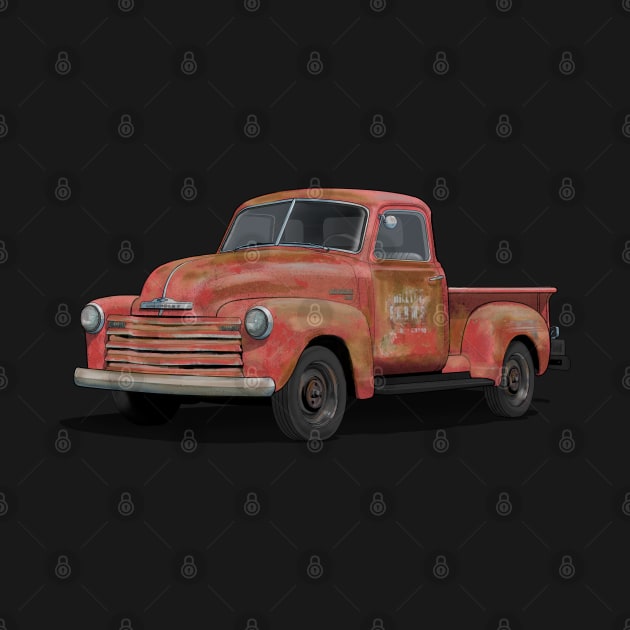 rusty red chevy pick up by candcretro