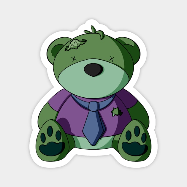 Office Zombie Teddy Bear Magnet by Alisha Ober Designs