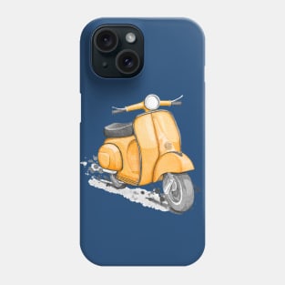 Yellow classic vintage scooter. Phone Case
