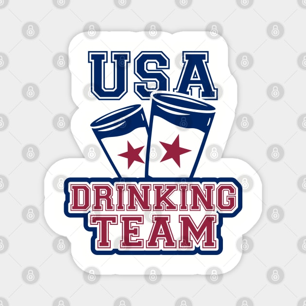 USA Drinking Team Booze Bro Humor Magnet by Anticorporati