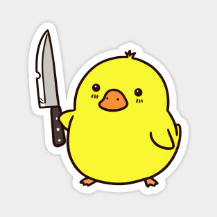 Cute Duck With Knife Magnet