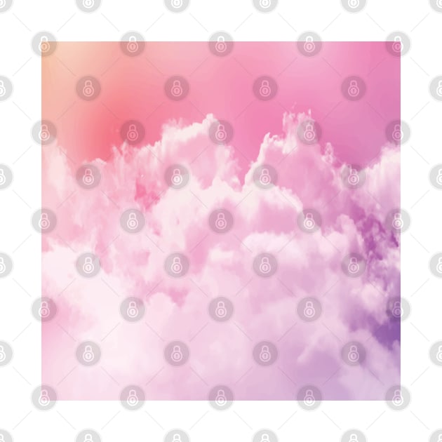 Pink fluffy cotton candy glow on cute and girly clouds by laverdeden