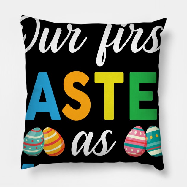 Our First Easter As Mr And Mrs Pregnancy Announcement Shirt Pillow by cruztdk5