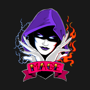 Fire and Lightning Mage - Retro Colorful Fantasy Magic T-Shirt