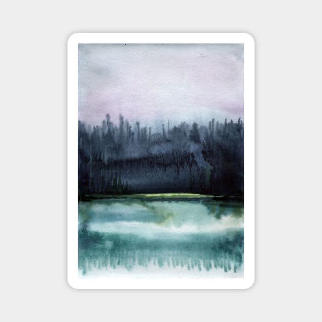 Watercolor landscape sky clouds Magnet by Olga Berlet