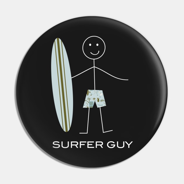 Funny Mens Surfing Design Pin by whyitsme