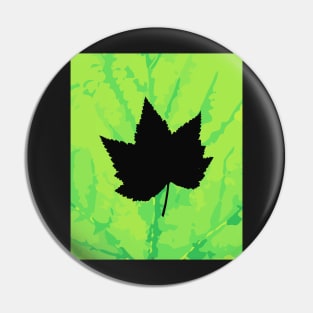 Maple leaf silhouette - Wood sign - The Five Elements Abstract  Symbol Pin