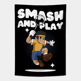 Smash and Play Badminton Tapestry