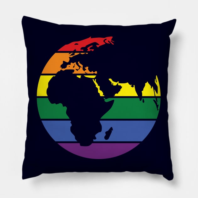 Earth Rainbow Colors Pillow by dkdesigns27