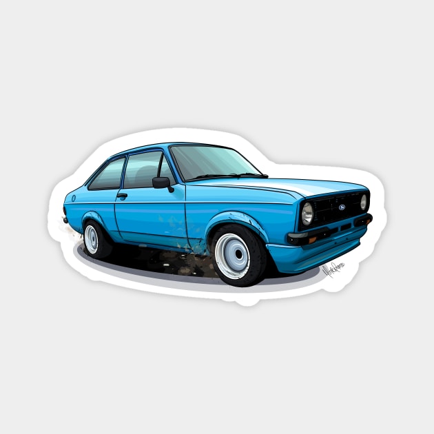 Ford Escort RS2000 Magnet by Mario Ramos Rally Art