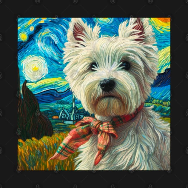 Fashionable Westie - Square - West Highland Terrier by Star Fragment Designs