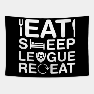 Eat Sleep League Repeat Tapestry