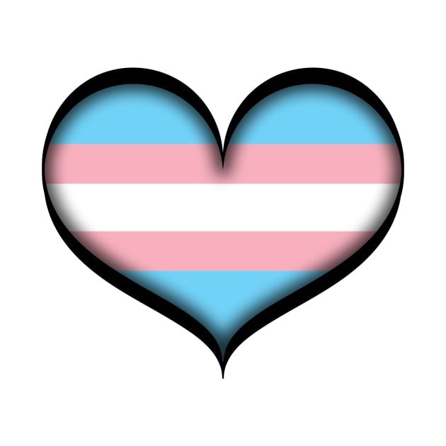 Large Vector Heart in Transgender Pride Flag Colors by LiveLoudGraphics